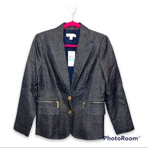 MICHAEL KORS Navy Metallic Blazer Size 8